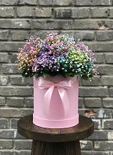 Цветочная композиция из Гипсофила и Розы в шляпной коробке #REPLACE_PRED# Никольский
