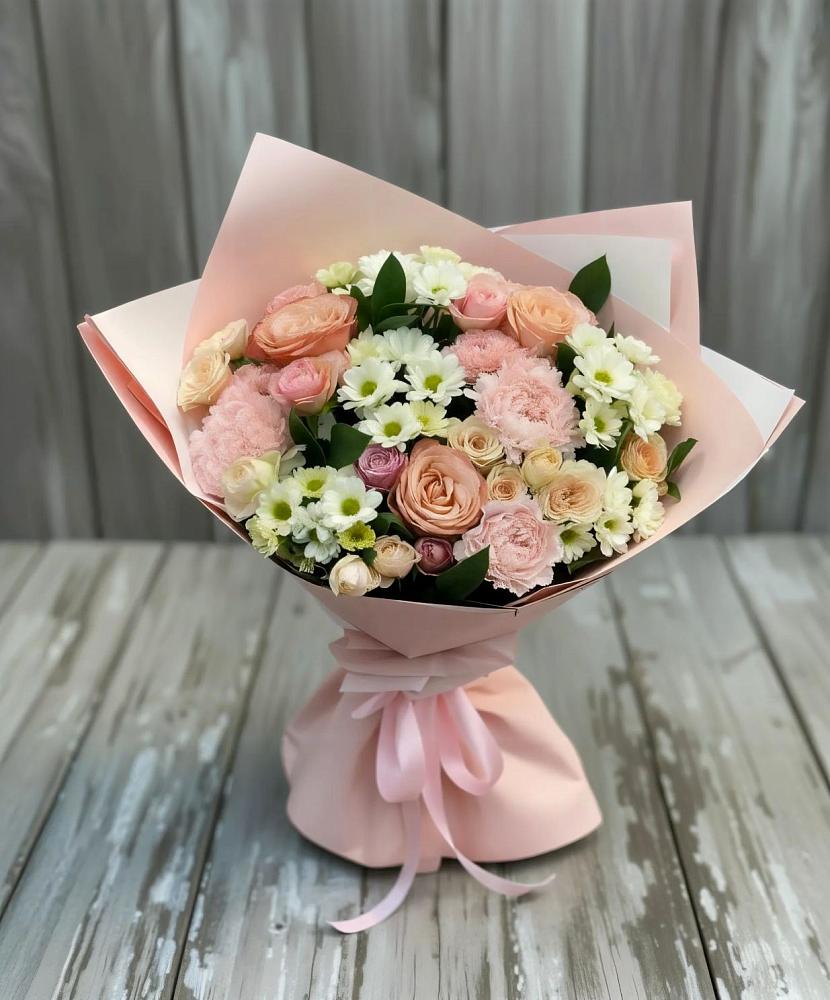 Букет цветов из: Гвоздики, Розы и Хризантемы в Никольский