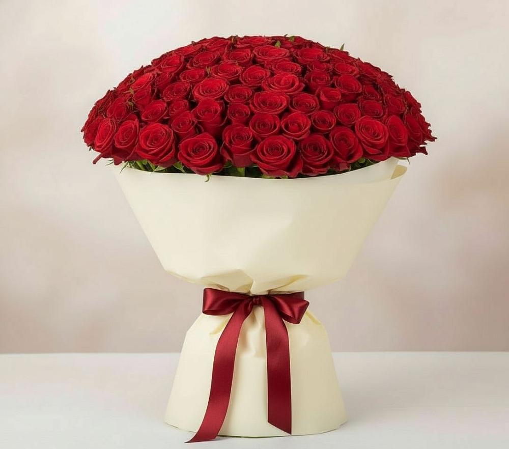 Букет 101 Красная роза Милано в Никольский