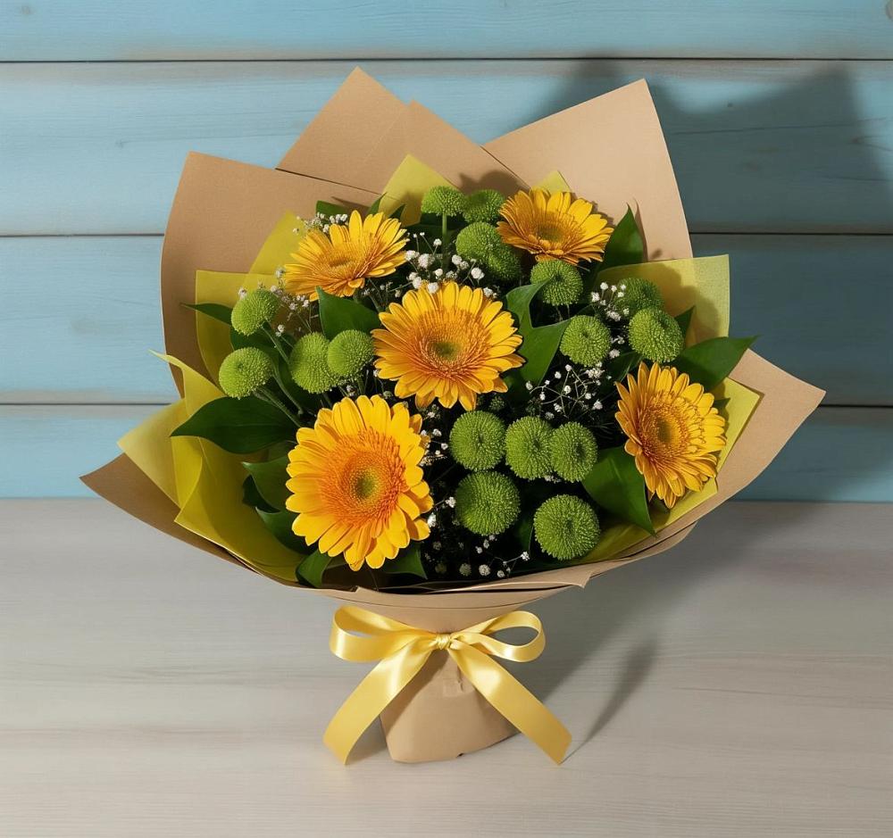 Букет цветов из: Герберы и Хризантемы в Никольский