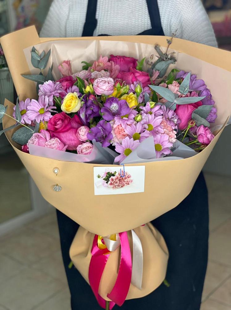 Букет цветов из: Хризантемы, Гвоздики и Альстромерии в Никольский