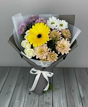 Букет цветов из:  Розы, Герберы и Хризантемы #REPLACE_PRED# Никольский