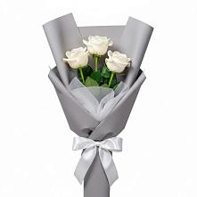 Букет 3 белые розы в Никольский