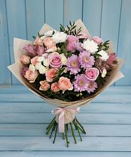 Букет цветов из:  Хризантемы, Розы и Альстромерии в Никольский