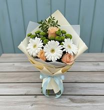 Букет цветов из:  Герберы, Розы и Хризантемы #REPLACE_PRED# Никольский