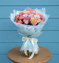 Букет цветов из:  Хризантемы и Розы в Никольский