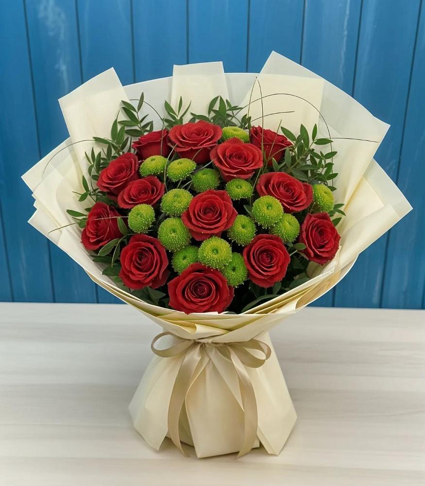 Букет цветов из: Розы и Хризантемы в Никольский