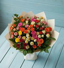 Букет Микс из разноцветных кустовых роз #REPLACE_PRED# Никольский